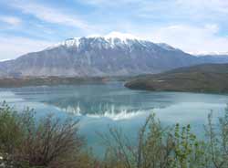 Springtime in northern Albania.  The town of Kukes, nominated for the Nobel Peace Prize in 2000 in recognition of its role in hosting 400,000 Kosovar refugees in 1999, can be seen in the distance.